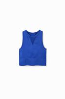 Korte elastische sporttop - BLUE - L - thumbnail