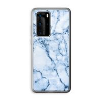 Blauw marmer: Huawei P40 Pro Transparant Hoesje Blauw marmer: Huawei P40 Pro Transparant Hoesje
