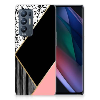 OPPO Find X3 Neo | TPU Hoesje | Zwart Roze Vormen