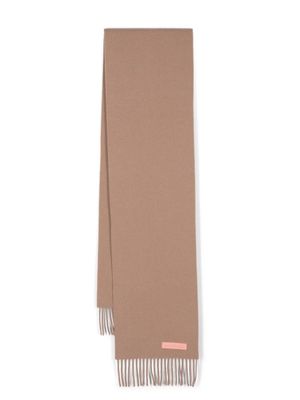 Acne Studios écharpe en laine à franges - Marron