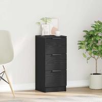 Zwarte Eiken Dressoir Zwart eiken 30 x 30 x 70 cm Bewerkt hout