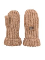 UGG Kids gants en maille épaisse à patch logo - Marron