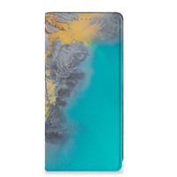 Samsung Galaxy A34 Standcase Marble Blue Gold - thumbnail