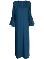 Bambah flute-sleeve dress - Bleu - thumbnail