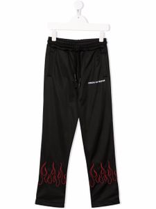 Vision Of Super Kids pantalon de jogging à imprimé flamme - Noir