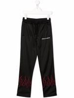 Vision Of Super Kids pantalon de jogging à imprimé flamme - Noir