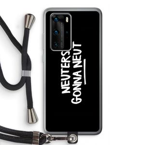 Neuters (zwart): Huawei P40 Pro Transparant Hoesje met koord