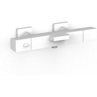 Badkraan Tres Overwall | Opbouw | Thermostaatkraan | 2-weg | 2-hendels | Vierkant | Wit mat