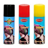 Supporters of Carnaval verkleed haarverf/haarspray set rood/zwart/geel 125 ml - thumbnail