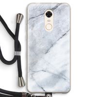 Witte marmer: Xiaomi Redmi 5 Transparant Hoesje met koord