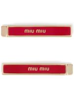 Miu Miu lot de deux barrette à logo gravé - Rouge