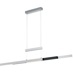 LED Hanglamp - Trion Trojan Up and Down - 45W - Aanpasbare Kleur - Rechthoek - Geborsteld Zilver - Aluminium