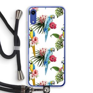 Kleurrijke papegaaien: Honor Play 8A Transparant Hoesje met koord
