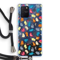 Kleurrijke katten: Samsung Galaxy Note 10 Lite Transparant Hoesje met koord