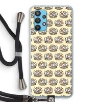 Slapende poes: Samsung Galaxy A32 4G Transparant Hoesje met koord