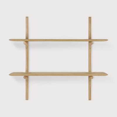 Ethnicraft Wandrek 'PI' Geolied Eikenhout, Met 2 planken, kleur Naturel