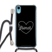 Friends heart black: iPhone XR Transparant Hoesje met koord