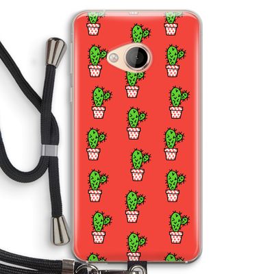 Mini cactus: HTC U Play Transparant Hoesje met koord