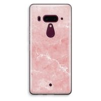 Roze marmer: HTC U12+ Transparant Hoesje