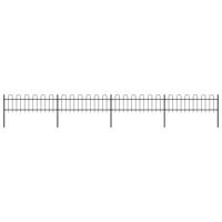 Tuinhek met ronde bovenkant 6,8x0,6 m staal zwart