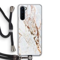 Goud marmer: OnePlus Nord Transparant Hoesje met koord Goud marmer: OnePlus Nord Transparant Hoesje met koord