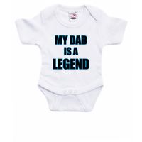 My dad is a legend cadeau baby rompertje wit jongen/meisje - thumbnail