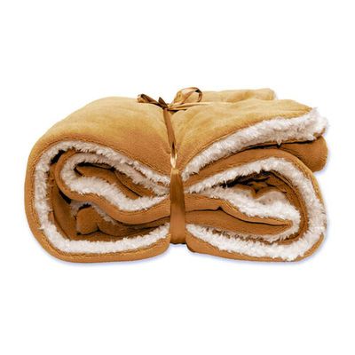 Unique Living Unique Living Lars coral fleece/suede plaid 150x200cm Honey