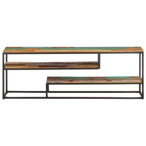 The Living Store TV-meubel Industrieel - 130 x 30 x 45 cm - Gerecycled hout en staal