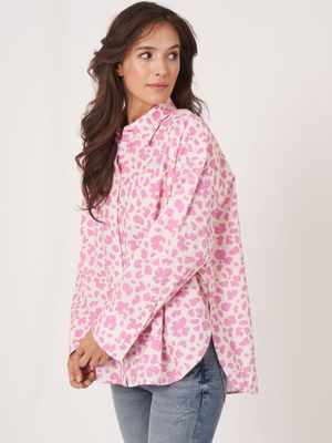 Overhemd met bloemenprint en borstzakjes