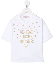 Alberta Ferretti Kids t-shirt à slogan pailleté - Blanc