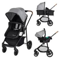 BEBECONFORT HAZE 3 in 1 i-Size kinderwagen - Reiswieg + Autostoel Gr0+ Inclusief regenhoes - geboorte tot 22 kg, Getint grijs
