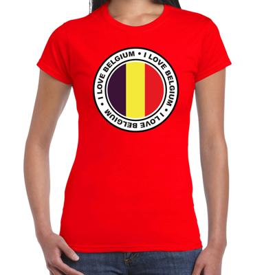 Verkleed T-shirt voor dames - Belgie - rood - supporter - themafeest