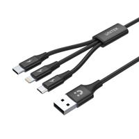 UNITEK C14049BK USB-kabel 1,2 m USB 2.0 USB C Micro-USB B/Lightning Zwart