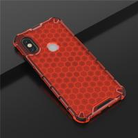 Voor Galaxy A20s shock proof honingraat PC + TPU case (rood)