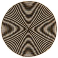VidaXL Vloerkleed handgemaakt met spiraal ontwerp 150 cm jute zwart