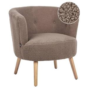 Beliani - ODENZEN - Fauteuil - Bruin - Bouclé