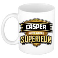 Naam mok Casper - wit - Superieur - keramiek - 300 ml - cadeau collega beker