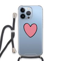Hartje: iPhone 13 Pro Transparant Hoesje met koord