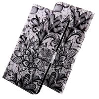 3D gekleurde tekening patroon horizontale Flip lederen draagtas met houder & kaartsleuven & portemonnee & Lanyard voor Google pixel 3a XL (Black Lace)