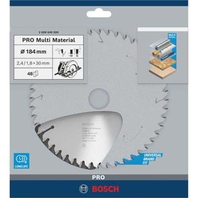 Bosch Professional Cirkelzaagblad PRO Multi Material | Ø 184 x 2,4 x 30mm 42T - 2608640506 Bosch Professional Cirkelzaagblad PRO Multi Material | Ø 184 x 2,4 x 30mm 42T - 2608640506