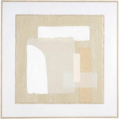 Leen Bakker - Schilderij Maha - Multikleur - 60x60 Cm - Hout/Canvas - Wit#Beige#Crème - 2.5x60x60 Cm