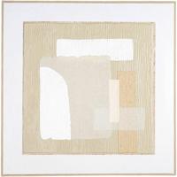 Leen Bakker - Schilderij Maha - Multikleur - 60x60 Cm - Hout/Canvas - Wit#Beige#Crème - 2.5x60x60 Cm