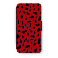 Red Leopard: iPhone 8 Flip Hoesje
