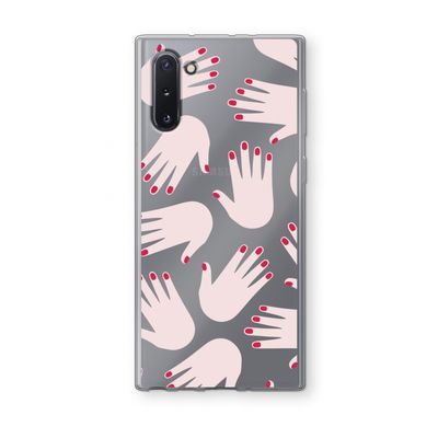 Hands pink: Samsung Galaxy Note 10 Transparant Hoesje