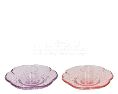 Kandelaar Flower Glas Ø10,5cm Assorti 1st