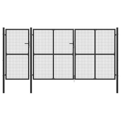 Poort 400x150 cm staal antraciet