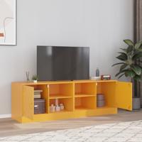 Tv-meubelen 2 st 67x39x44 cm staal mosterdgeel - thumbnail