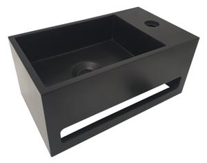 Wiesbaden Julia fontein rechts Solid surface 35 x 20 x 16 cm mat zwart