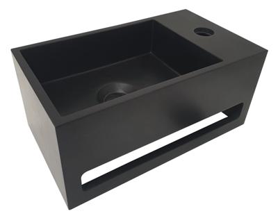 Wiesbaden Julia fontein rechts Solid surface 35 x 20 x 16 cm mat zwart