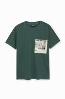 T-shirt met patch van 100% katoen - GREEN - S